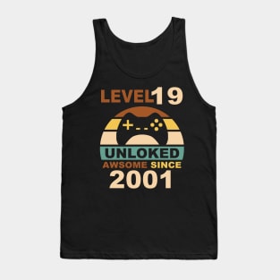 Level 19 Unlocked T-Shirt 19th Video Gamer Birthday Gift Tank Top